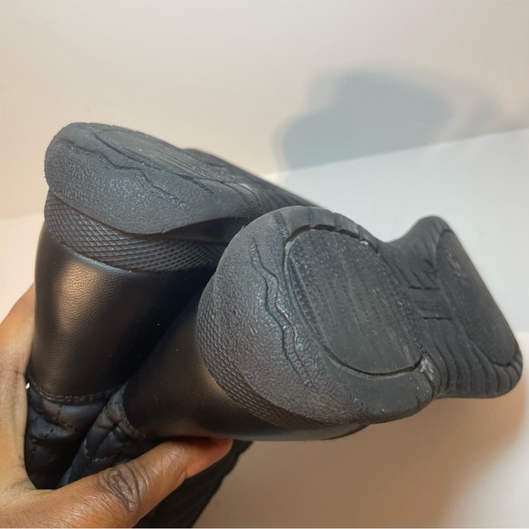 Totes Winter Snow Boots Women 6M Helena Black Faux Leather Zip Faux Fur Quilted - Picture 10 of 15